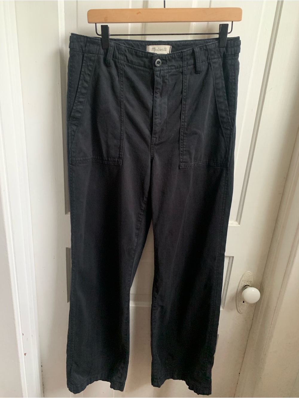 Madewell Low Slung Baggy Utility Pants Black Size 28 - Picture 2 of 6